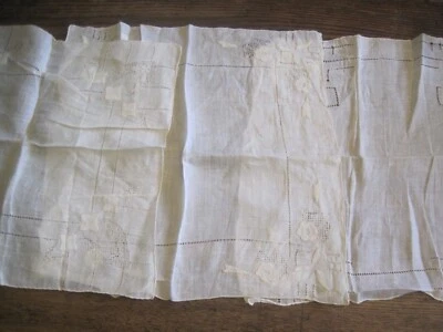 Винтажные носовые платки 3 льняные резные белые рабочие аппликации носовые платки свадебные/двусторонние - Изображение 1 из 4