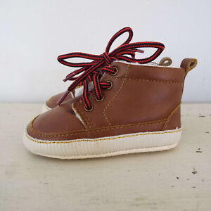Gap Baby Toddler Boy Brown Tan Sherpa-Lined Ski Booties Boot Shoes  3-6 Months