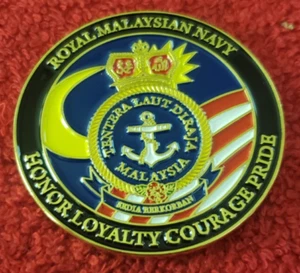 ROYAL MALAYSIAN NAVY CHALLENGE COIN USCG NAVY AIR FORCE CHP - Bild 1 von 2