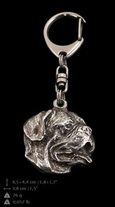 French Mastiff, silver covered keyring, high qauality keychain Art Dog - Picture 1 of 3