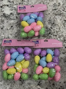 Mini Glitter Easter Eggs 72 Pieces Easter Crafts 0.75" x 1.14" Multicolor Decor - Picture 1 of 3
