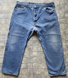 Vintage Levis 501 XX Button Fly Blue Jeans Mens 46x30 VTG Flaws Wear Made In USA - Picture 1 of 21