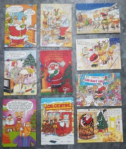 30x Vintage Christmas Cards with Envelopes - Novelty Comic Comedy Funny Xmas - Picture 1 of 2