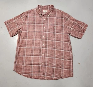 NWOT Weatherproof Vintage Shirt Men's Size XL Red Plaid Washable Linen Casual  - Picture 1 of 8