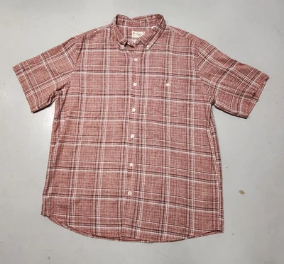NWOT Weatherproof Vintage Shirt Men's Size XL Red Plaid Washable Linen Casual  - Image 1 of 4