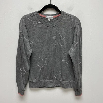 PJ Salvage Womens Gray Starstruck Crew Neck Long Sleeve Pullover Sweatshirt XS - Image 1 of 4