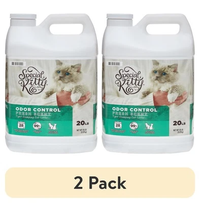 (2 pack) Special Kitty Scoopable Tight Clumping Cat Litter, Fresh Scent, 20 lb