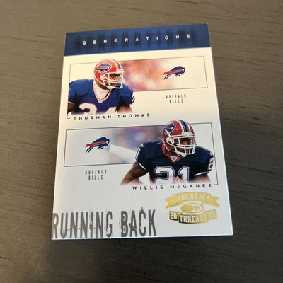 2005 Donruss Throwback Threads -Generations Thurman Thomas, Willis McGahee Bills - Image 1 of 2