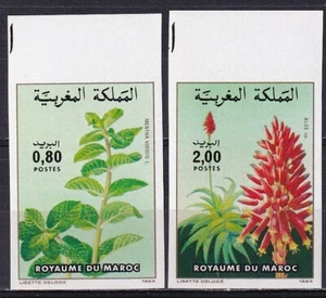 Marruecos 1984 Yvert 967/68 flores imperforadas - Imagen 1 de 1
