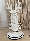 Free Standing White Mdf Large Reindeer To Vinyl Or Sublimate 14,9Cm /7.4Cm
