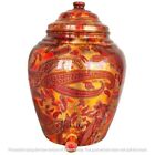 Printed Multicolour Paisely Design Copper Water Dispenser Pot Matka With Tap