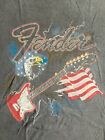 T-shirt graphique homme 100 % coton Fender Music Guitar America grand