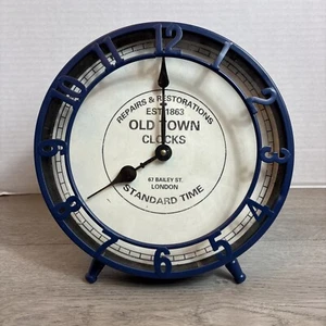 LONDON " OLD TOWN CLOCKS "   DESK CLOCK METAL ( INDUSTRIAL  DECOR )  10"  - Picture 1 of 5