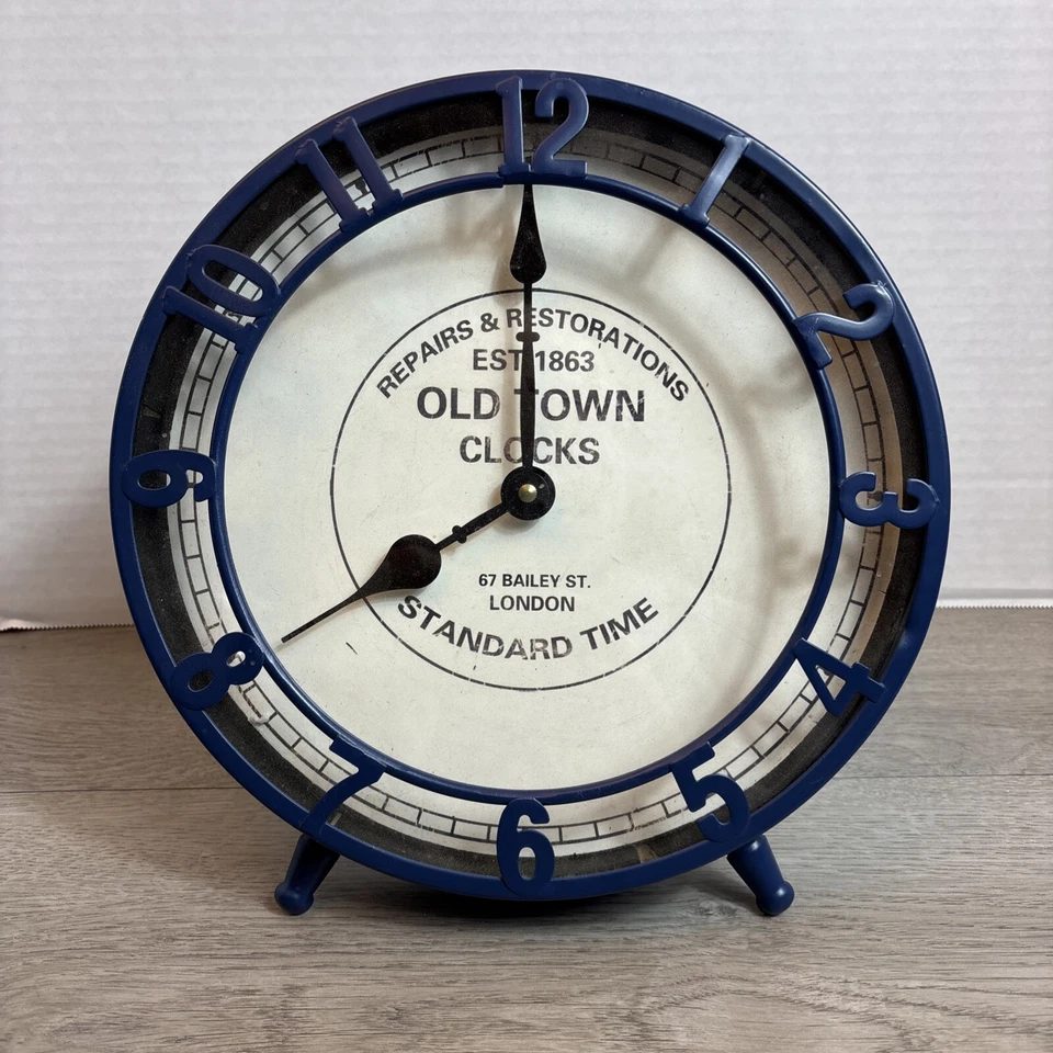 LONDON " OLD TOWN CLOCKS "   DESK CLOCK METAL ( INDUSTRIAL  DECOR )  10"  - Image 1 of 4