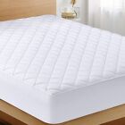 Quilted Fitted Mattress Pad (Twin) - Elastic Fitted Mattress Protector - Matt...