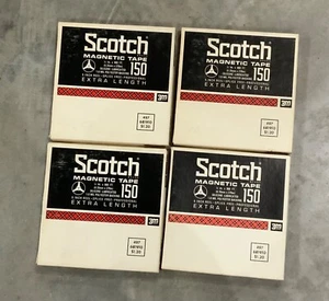 Lot of 4 Vintage Scotch 3M Magnetic Tape 150, 1/4" x 900', 5" Reels - Picture 1 of 2