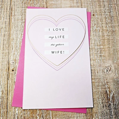 Tarjeta de aniversario American Greetings para esposo oro rosa corazón ama mi vida Foto 1 de 4