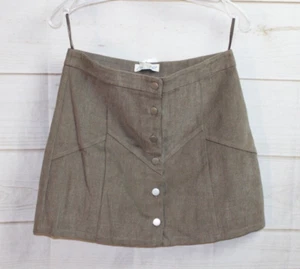 NWT ~ She + Sky Wild West Mini Skirt Button Front ~ Medium Ash ~ Sz M - Picture 1 of 5