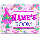 Trolls Door Sign Bedroom Name Plaque Personalised Girls Room Childrens KD89