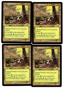 Tranquil Thicket - Onslaught 2002 MTG Green Common (Cycling) Land LP X 4 (A) - Bild 1 von 1