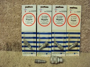 Eine Lincoln 862 Flex-o-Matic Luftkupplung und fünf 13329 Nippel 1/4" F NPT - Bild 1 von 3