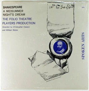 Shakespeare Midsummer Night's Dream Folio Theatre Players SEALED Spoken Arts 882 - Picture 1 of 1