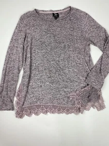 Bobeau weicher leichter Pullover rosa grau bestickte Details Größe M Damen - Bild 1 von 11