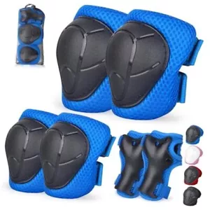 Kids/Youth Knee Pads and Elbow Pads Set with Wrist Guard 3 in S(3-8 Years) Blue - Picture 1 of 7