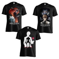 Death Note Ryuk & Light Yagami Official Behind the Death Anime Men Black T-shirt
