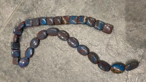 Two strands (8" each) Paisley Jasper (Blues/Browns), Jewelry Making - Picture 1 of 2