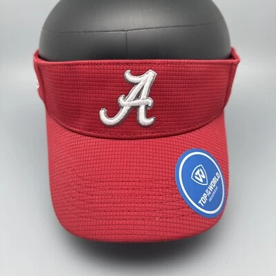Crimson Tide University of Alabama Visor Top of the World Red White New With Tag - Image 1 of 4
