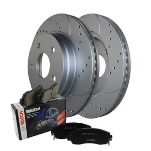 Front Brake Kit 336mm Drilled Disc Rotors Bosch Semi-Metallic Pads For Dodge Ram - Picture 1 of 8