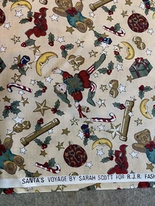 Santa's Voyage Sarah Scott RJR Fabric Cotton Christmas elf elves stars BTY - Picture 1 of 4