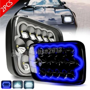 Par de faros LED de 7x6"" 5x7"" azul alto/bajo DRL para Chevy Corvette C4 1984-1996 - Imagen 1 de 20