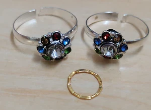 @ Flower Design Adjustable Toe Ring Bicchhiya With Nose Ring 1Pair d627 - Picture 1 of 5