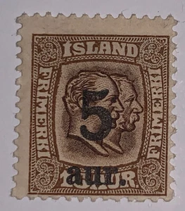 Travelstamps: 1921-25 ICELAND STAMPS Sc#131 CHRISTIAN IX, FREDERIK VIII MOGH - Picture 1 of 5