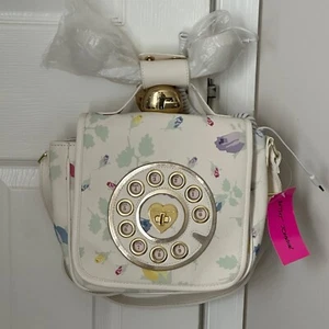 Betsey Johnson Brand New Retro Kitsch Phone Purse Crossbody Rosebud - Picture 1 of 7