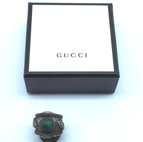 Anello Gucci Garden Argento Sterling 925 Doppia Testa di Serpente Misura 10 US con Scatola