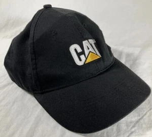 Caterpillar Baseball Cap Hat Black with CAT Logo Adjustable with Buckle Closure - Picture 1 of 11