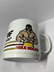 Vintage Rare 1991 WWF Hulk Hogan Large White Mug with Hulks Stats Mint Condition - Picture 1 of 13