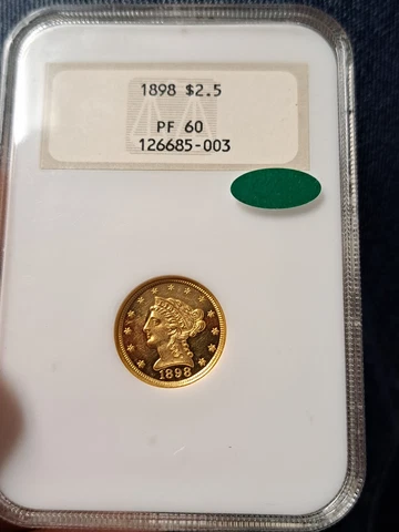 1898 $2.5 NGC PF60 CAC OLD FATTY HOLDER Cover