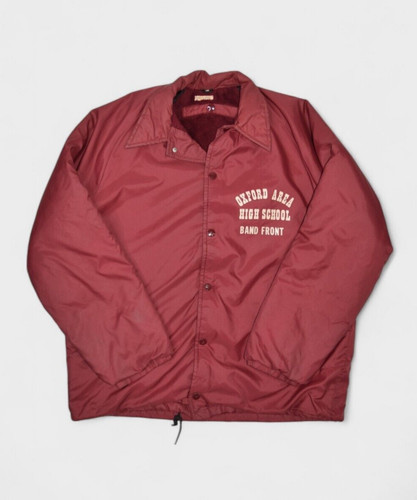 Giacca Coaches Vintage Uomo S Bottone a Scatto Foderata Oxford Area Fascia Scuola Superiore