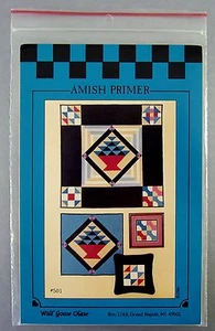 Mini almohada colgante de pared acolchado patrón de edredón muestra pajarita cesta Amish - Imagen 1 de 1