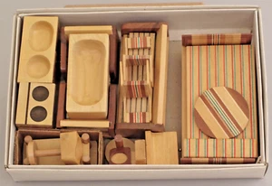 CASA DE MUÑECAS MUEBLES DE MADERA COCINA BAÑO DORMITORIO SALÓN - Imagen 1 de 18