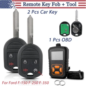 2x New Replacement Remote Key Fob 4 Button + Tool Kit For Ford F-150 F-250 F-350 - Picture 1 of 8