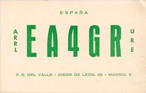 QSL Card CB HAM Radio PostCard 1962 Del Valle Diego De León 32 Madrid ESPAÑA - Picture 1 of 2