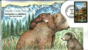 COLLINS PINTADO A MANO 4043 Pacific Crest Trail Bears ruta de senderismo más larga - Imagen 1 de 1