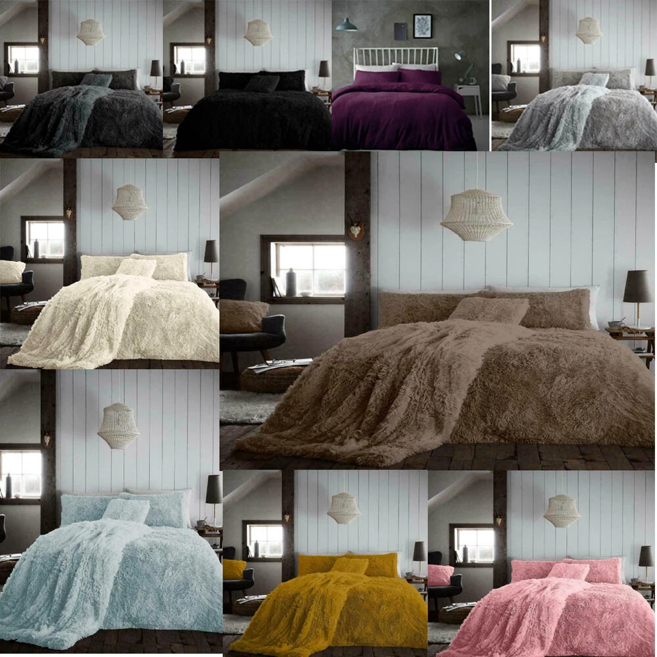DL Hug & Snug Teddy Duvet Cover Set Fleece Single Double King Size Thermal Bedding