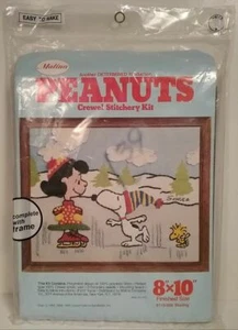 Snoopy Lucy Woodstock Skating #8110-8 Crewel Picture Kit Frame 8" x 10" NEW 1970 - Picture 1 of 1