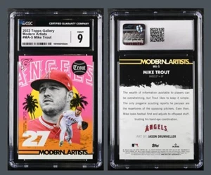 2022 Topps Gallery #MA-5 Modern Artists Mike Trout Los Angeles Angels CGC 9 - Picture 1 of 3